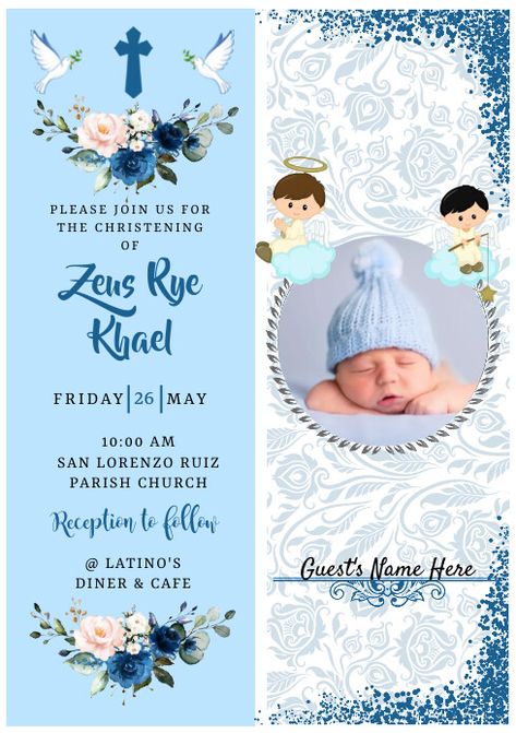 Baby Birthday Invitation Card, Baby Dedication Invitation, Baptism Invitation For Boys, Dedication Invitations, Christening Invitations Boy, Baby Boy Invitations, Invitation Layout, Invitation Letter, Baby Birthday Invitations