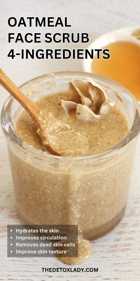 Transform Your Skin With This DIY Brown Sugar Oatmeal Face Scrub - The Detox Lady Brown Sugar Homemade, Homemade Face Scrubs, Diy Exfoliating Face Scrub, Diy Brown Sugar, Homemade Facial Scrub, Diy Facial Scrub, Oatmeal Face Scrub, Scrub Recipe Diy, Gentle Face Scrub