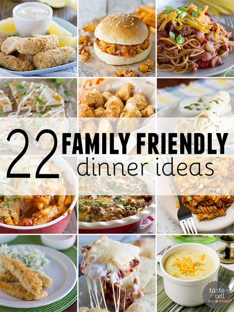 22 Family Friendly Dinner Ideas to make menu planning a breeze!  These recipes are kid AND adult approved! Family Dinner Menu, Family Dinner Ideas, Family Friendly Dinners, Kid Friendly Dinner, Awesome Recipes, Healthy Family Meals, Easy Family Dinners, Dinner Appetizers, Delish Recipes