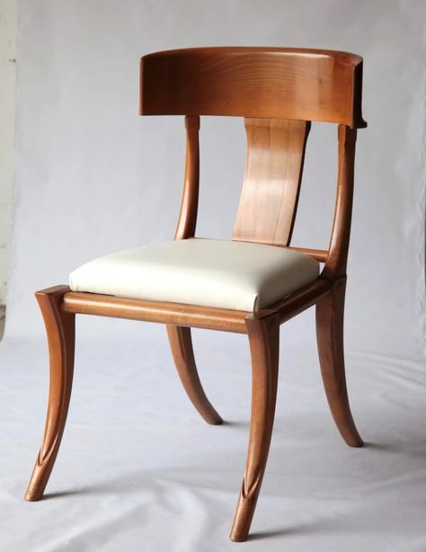 Klismos Chair, Italian Walnut, Natural blonde stain and shellack polish finish For Sale at 1stDibs Walnut Wood Chair, Klismos Dining Chair, Klismos Chair, The Grand Tour, Chair Parts, Solid Wood Chairs, Vintage Dining Room, Italian Dining, Elegant Chair