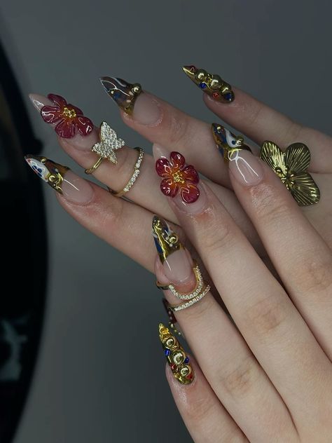 #nail design #nail inspo #elegant nails #nails #prom nails #trendy nails #minimalist nails #cool nail inspo #french tips #nude nail designs #ongle tendance ete 2024 #summer nails #coffin nails designs #coffin nails #grad nails #summer toe nails #spring nails #nail ideas #nails acrylic #nail designs #beachy nails #ongles automne #ongles septembre 2024 #bored panda coin #bored panda #summer acrylic nails #simple summer nails #holiday nails #august 2024 nails #beach nails #ongles noel Medium Long Almond Nails, Gold 3d Flower Nails, Acrylic Flowers On Nails, Gold Flower Nails, Nails Acrylic Gold, Gel X Nails Almond, Nails Flower, 3d Flower Nails, Nail Art Pictures