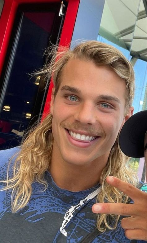 Bailey Smith, Guys Ear Piercings, Western Bulldogs, Style Steal, Cakes For Men, Mullet Hairstyle, Face Men, Long Hair Styles Men, Future Husband