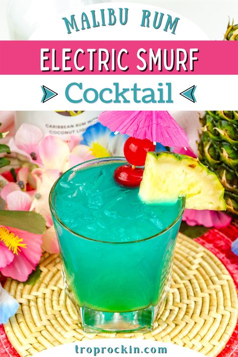 Mixed Fruity Alcoholic Drinks, Blue Summer Drinks, Drinks With Blue Curacao Malibu Rum, Alcoholic Drinks Malibu, Mixed Drinks Alcoholic With Malibu, Best Fruity Alcoholic Drinks, Fruity Mixed Drinks Alcohol, Alcoholic Drinks At A Bar, Fruity Alcoholic Drinks