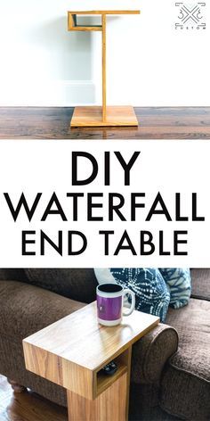 2x4 Wood Projects, Diy Waterfall, Woodworking Projects Table, Table Woodworking, Wood Projects For Kids, Diy Side Table, Side Table Decor, Diy End Tables, Woodworking Furniture Plans