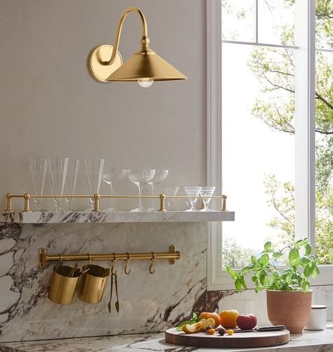 Alabaster Brass Ceramic Glass Metal Wood All Wall Lighting | Rejuvenation Unlaquered Brass, Above Kitchen Sink, Classic Wall Lights, Above Kitchen Cabinets, Light And Dwell, Kids Pottery, Emily Henderson, Color Palette Design, Unlacquered Brass