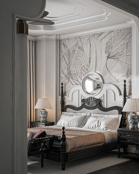 Colonial Style Interior Bedrooms, Indochine Bedroom, Classical Bedroom, Indian Bedroom Design, Colonial Style Interior, Indochine Interior, Bedroom Behance, Fancy Bedroom, Indochine Style