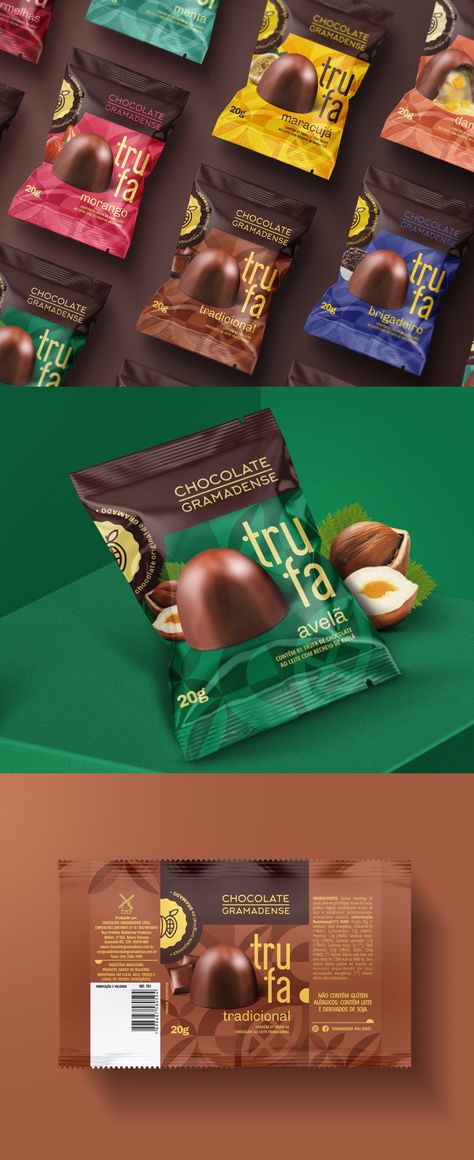 Chocolate Pouch Packaging Design, Expensive Chocolate Packaging, Chocolate Pouch Packaging, Chocolate Cover Design, Chocolate Brand Color Palette, Truffle Chocolate Packaging, Chocolate Candy Packaging, Cocoa Packaging Design, Cocoa Color Palette