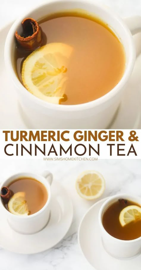 Ginger And Cinnamon Tea, Ginger Cinnamon Tea, Ginger Tea Recipe, Turmeric Vitamins, Turmeric Recipes, Cinnamon Honey, Cinnamon Tea, Ginger And Cinnamon, Natural Colon Cleanse