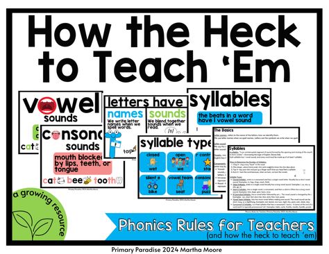 Phonics Rules for Teachers (and How the Heck to Teach 'Em) - Basic Phonics Rules, Phonics For Adults, Phonics Order To Teach, Phonics Rules Free Printable, Phonics Rules Teaching, How To Teach Phonics, Phonics Lesson Plans, Ch Words, Th Words