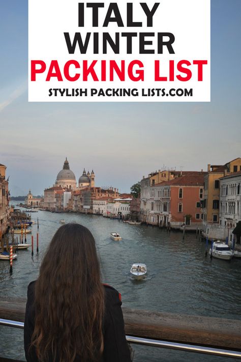 Want to look cute but practical in Italy? Take a look at this stylish packing list for Italy in winter. Winter Fashion In Italy, Italy Winter Packing List, Winter In Italy Outfits Women, Tuscany Outfits Winter, Italy Winter Outfits What To Wear, Italy Outfits Cold, What To Pack For Italy In November, What To Wear In Italy In December, Lake Como Winter Outfit