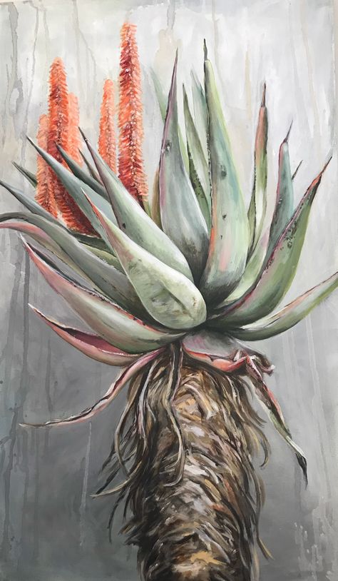 Aloe Vera Plant Painting, Aalwyne Paintings, Aloe Vera Painting, Aloe Paintings Art, Aloe Plant Painting, Aloe Watercolor, Aloe Painting, Aloe Art, Lauren Carter