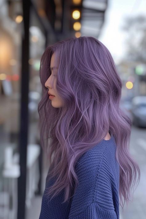 Two Tone Hair Color, Winter Hair Colors, Two Tone Hair, Korean Hair Color, Hair Color Underneath, Lilac Hair, Dyed Hair Inspiration, Lavender Hair, Hair Color Purple