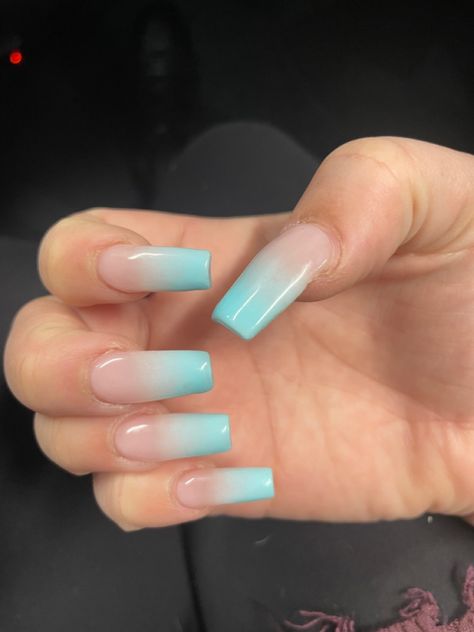 Bright Blue Ombre Nails, Turquoise Ombré Nails, Ombre Turquoise Nails, Aqua Ombre Nails, Light Turquoise Nails, Turquoise Ombre Nails, Light Blue Ombre Nails, Pink And Blue Ombre Nails, Teal Ombre Nails