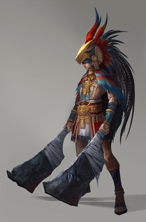 Tribal Hero by Showmeyourmoves.deviantart.com on @DeviantArt Aztec Warrior, Heroic Fantasy, Aztec Art, Male Character, 캐릭터 드로잉, Fantasy Male, Comics Art, Fantasy Warrior, Arte Fantasy