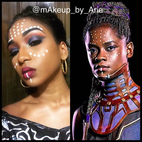 Wakanda Forever Party Theme, Wakanda Makeup Ideas, Wakanda Forever Makeup, Wakanda Forever Outfit, Wakanda Makeup, Black Panther Makeup, Panther Makeup, Wakanda Party, Wakanda Fashion