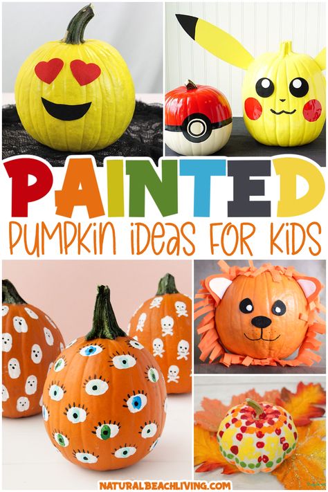 Pumpkins Designs, Paint Pumpkins Kids, Painted Pumpkin Ideas, Pumpkins Kindergarten, Pumpkin Painting Party, Toddler Painting, Pumpkin Painting Ideas, Halloween Pumpkins Painted, Painted Pumpkin