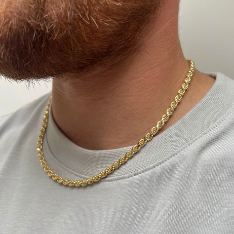 Mens Gold Chains, Mens Necklace Gold, Men's Necklace Gold, Mens Gold Chain Necklace, Gold Necklace For Men, Etsy Jewellery, Mens Chain, Gold Cuban Link Chain, Hype Clothing