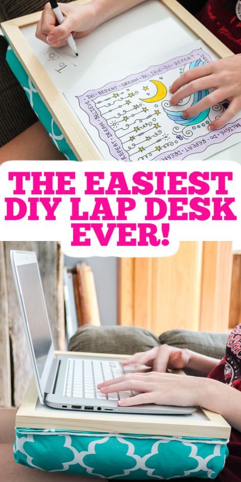 Lap Desk Diy, Diy Lap Desk, Home School Desk, Lap Desk For Kids, Diy Laptop, Lap Tray, Kids At Home, School Desk, Woodworking Projects For Kids