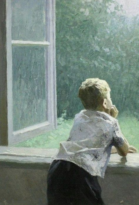 Looking Out The Window Drawing, Looking Out The Window, 수채화 그림, Russian Art, Window Painting, Romantic Art, Figure Painting, Figurative Art, The Window