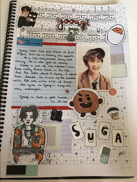 Suga journal ideas, bts journal ideas, kpop journal ideas Suga Diary Ideas, Journal Ideas Songs, Suga Journal Ideas, Bt21 Diary Ideas, Kpop Diary Ideas, Scrapbook Ideas Kpop, Bts Scrapbook Ideas, Suga Journal, K Pop Journal Ideas