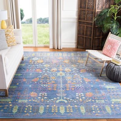 Buy Area Rugs Online at Overstock | Our Best Rugs Deals Distressed Area Rug, Bohemian Rugs, Area Rug Blue, Persian Motifs, Polyester Rugs, Rug Blue, Overdyed Rugs, Accent Rugs, Cool Rugs