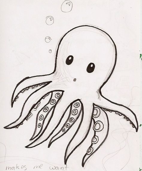 Art Journals, Cute Drawings Tumblr, Octopus Drawing, Tumblr Drawings, Fotografi Urban, Cute Octopus, Dessin Adorable, Doodle Drawings, A Drawing