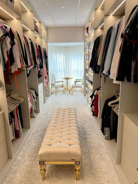 Classy Apartment Decor, Walk In Closet Inspiration, A Walk In Closet, Bedroom Ideas Farmhouse, Bedroom Ideas On A Budget, Dressing Room Closet, Dream Closet Design, Walk In Closet Design, Closet Design Layout