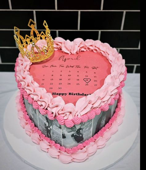 Calendar Vanilla heart cake... Happy Birthday! #smallbusiness #odenisecupcakesandsweets #mgm ##cakedecorating ##cakesofinstagram #cakeart Heart Calendar Birthday Cake, Birthday Cake January, Birthday Cake With Face Picture, Heart Cake 21 Birthday, 27 Th Birthday Cake, Zodiac Heart Cake, 20 Year Old Cake Ideas, Leo Season Birthday Cake, Happy Birthday Heart Cake