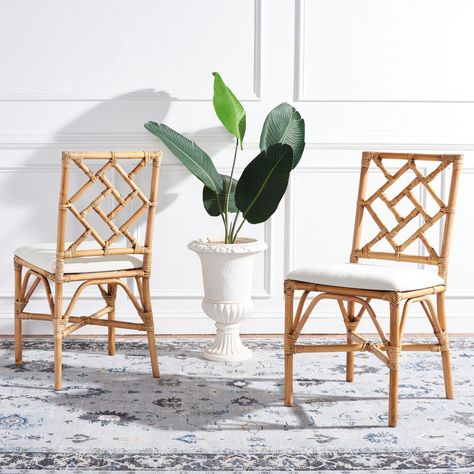 Bay Isle Home Tyndalls Park Rattan Accent Chair & Reviews | Wayfair White Accent Chair, Accent Chair Set, Bamboo Chair, Parsons Chair, Upholstered Accent Chairs, Wayfair Furniture, Parsons Chairs, Accent Chairs For Living Room, Kitchen Chairs