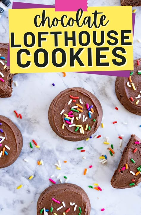 Chocolate Lofthouse Cookies Tik Tok Cookies, Lofthouse Sugar Cookies Recipe, Lofthouse Cookie Recipe, Bar Cookie Recipes, Lofthouse Sugar Cookies, Lofthouse Cookies, Cooking With Karli, Kitchen Bars, Cat Cookies