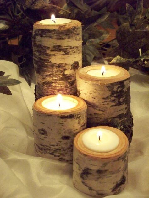 Hey, I found this really awesome Etsy listing at https://www.etsy.com/listing/112809617/rustic-candle-holder-set-of-4-wedding Birch Tree Wedding, Birch Wedding, Birch Logs, Rustic Candle Holders, Rustic Candles, Primitive Decorating Country, Candle Holder Set, Noel Christmas, Tree Branch