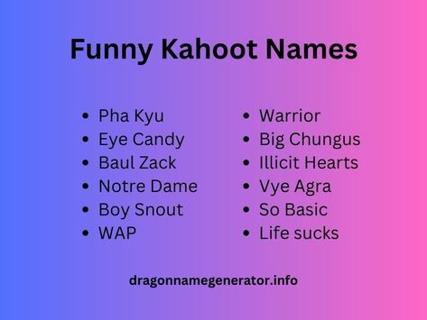 Funny Insulting Names, Funny Kahoot Names, Kahoot Names, Funny Insulting, Insulting Names, Funny Nicknames, Eye Candy, Memes, Funny