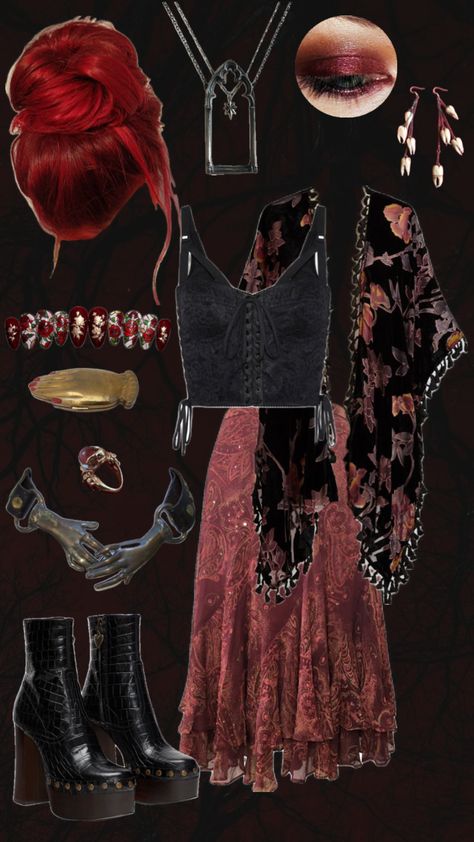 Vampy witchy vibes #Whimsigoth #vampire #whimsical #witch #vibes #ootd #outfit Witchy Outfits, Whimsical Witch, Hogwarts Outfits, Outfit Inso, Witch Vibes, Witch Fashion, Witch Outfit, Cute Fit, Witchy Vibes