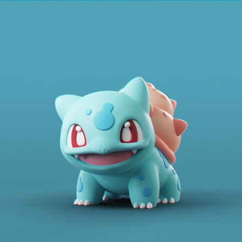 Clay Pokemon, 3d Pokemon, 3d Karakter, Pokemon Bulbasaur, Pokemon Toy, 3d Images, Water Type, Type Pokemon, Pokemon Fan Art