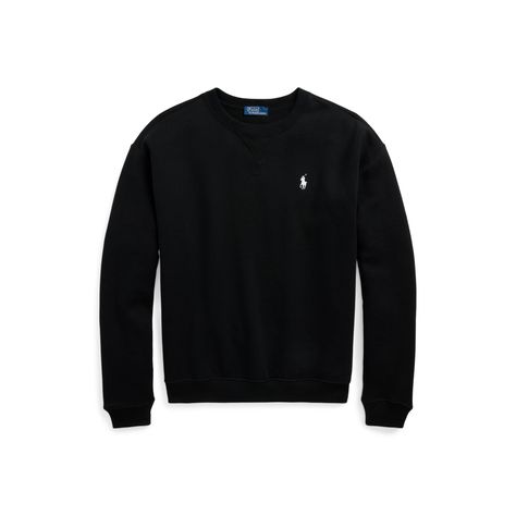 Fleece Crewneck Sweatshirt Ralph Lauren Crewneck, Ralph Lauren Fleece, Women Ralph Lauren, Black Crewneck, Ralph Lauren Women, Polo Sport, Ralph Lauren Purple Label, Black Sweatshirt, Ralph Lauren Collection