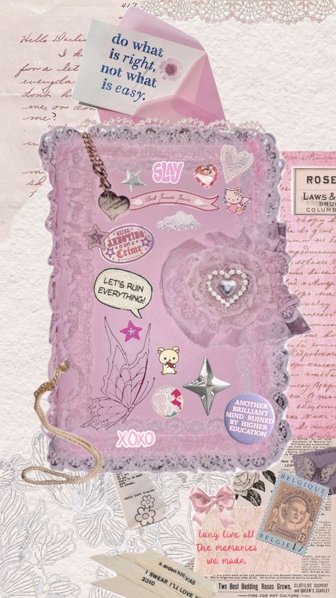 #bookcover #pink #pinkaesthetic #books #journal #journaling #scrapbook #scrapbookaesthetic #stickers #diary Hello Darlin, Books Journal, Journaling Scrapbook, Higher Education, Pink Aesthetic, Let It Be, Education, Book Cover, Books