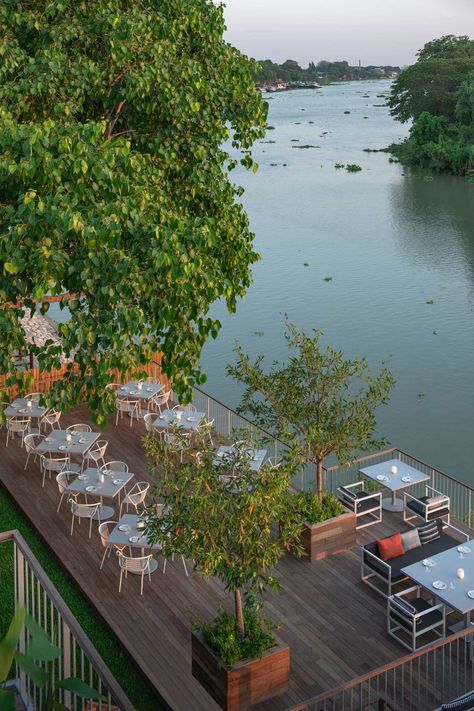 Riverside Cafe, Riverside Restaurant, River Restaurant, Hotel Landscape, Design Anthology, Container Cafe, Building Foundation, Hotel House, Play Ground