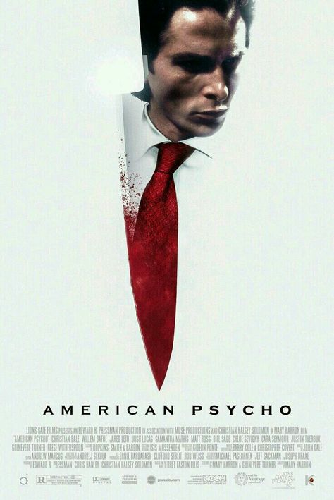 American Psycho Matt Ross, Samantha Mathis, Horror Vintage, Justin Theroux, Keys Art, Movie Poster Art, Christian Bale, Film Posters, Great Movies