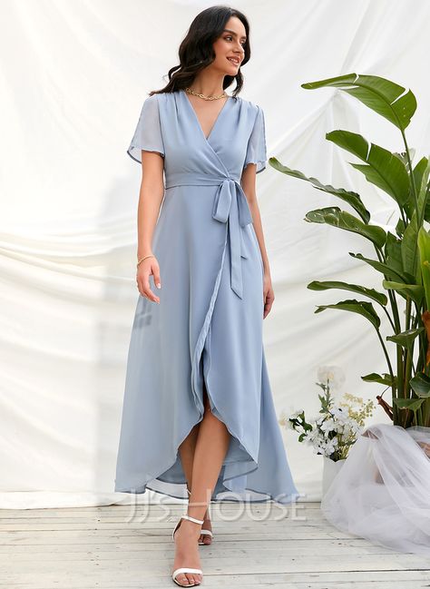 Dress Bridesmaid Satin, Asymmetrical Dresses, Chanel 2023, Dress For Petite Women, Casual Frocks, Sparkly Prom Dresses, Blue Silk Dress, Guest Attire, Wedding Attire Guest