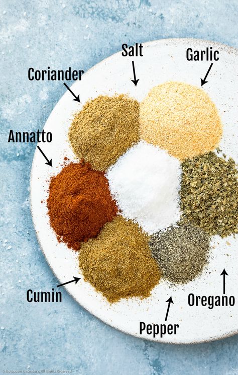 Homemade Sazon, Sazon Recipe, Sazon Seasoning, Traditional Spanish Recipes, Spice Blends Recipes, Spice Mix Recipes, Homemade Spice Blends, Seasoning And Spice, Diy Spices