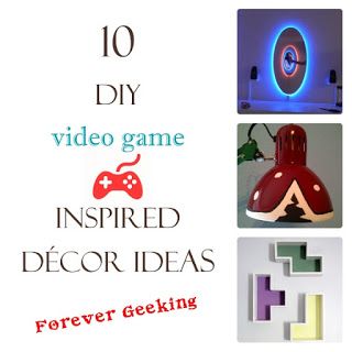 Forever Geeking: DIY video game inspired room decor Diy Gaming Room Decor, Nerdy Diy, Diy Game Room Decor, Diy Nerd Decor, Diy Gaming Room, Diy Gamer Decor, Geek Chic Decor, Gaming Themed Bedroom, Gamer Room Diy