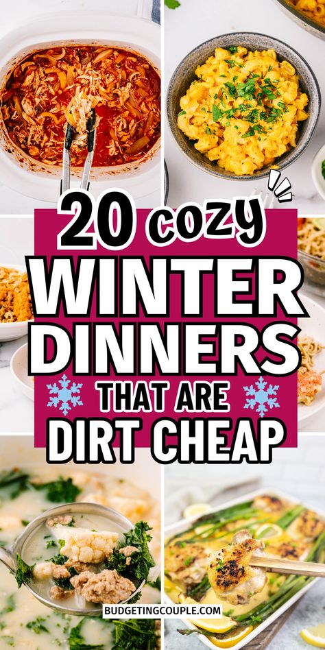 Cheap Winter Dinner Recipes: Home Soup Recipes, Crockpot Cold Weather Recipes, Hearty Fall Meals Cold Weather Meals, Inexpensive Healthy Meals, Easy Winter Recipes, Winter Dinners, Healthy Winter Meals, Inexpensive Dinners, Slow Cooker Meals, Large Family Meals, Cold Weather Food