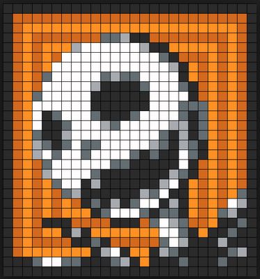 . Skeleton Pixel Art Grid, Pixel Blanket, Modele Pixel Art, Jack Skeleton, Pixel Beads, Easy Pixel Art, Pixel Art Templates, 8bit Art, Diy Perler Bead Crafts