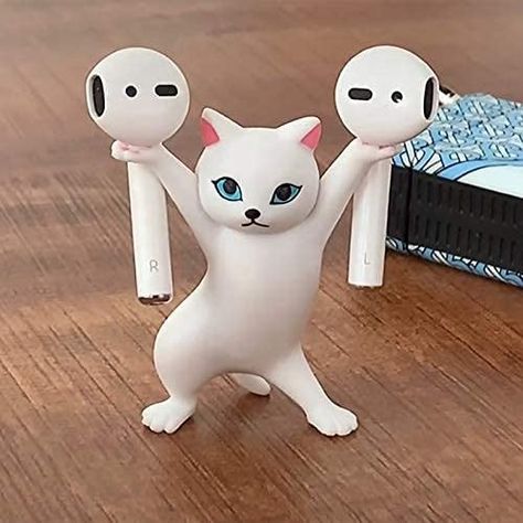 Cat Pen, Headphone Holder, Sewing Supplies Storage, Dancing Cat, Anime Accessories, Cute Clay, Cat Doll, Sewing Organization, Cartoon Cat