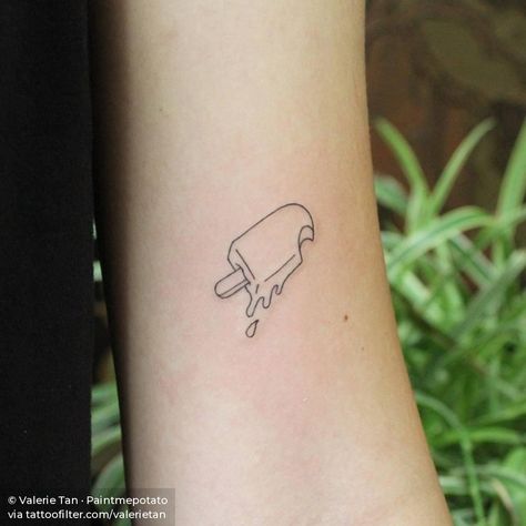 Melting Ice Cream Tattoo, Popsicle Tattoo Ideas, Cute Ice Cream Tattoo, Ice Cream Tattoo Design, Ice Cream Tattoo Ideas, Ice Cream Tattoo Small, Popsicle Tattoo, Ice Tattoo, Ice Cream Tattoo