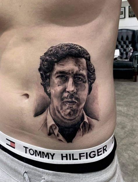 #pabloescobar #pabloescobartattoo #realismtattoo #blackandgreyportrait #portrait #escobar #ribstattoo Tattoos, Tommy Hilfiger, Tatting, Escobar Tattoo, Pablo Escobar, Portrait Tattoo, Digital Design, Quick Saves