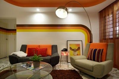 70s Inspired Living Room, 70's Decor, 70s Room, 70s Living Room, 70s Interior Design, Retro Apartment, Retro Rooms, 70s Interior, Retro Interior Design