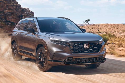 All-New 2023 Honda CR-V debuts with a rugged and sophisticated design, along with a new, more advanced 4th-generation hybrid-electric system for a fuel-efficient. Honda Crv Hybrid, Aventador Lamborghini, V Model, Ktm Exc, Crossover Suv, Honda Ridgeline, Honda S, Compact Suv, Sport Touring