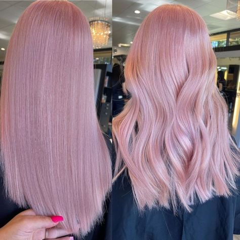 Pink Hair Straight vs Curled Hair Styles Perm, Perm Hair Styles, Curls On Short Hair, Short Hair Black Women, Short Perm, Perm Curls, Pastel Pink Hair Color, Champagne Hair, Pink Streaks