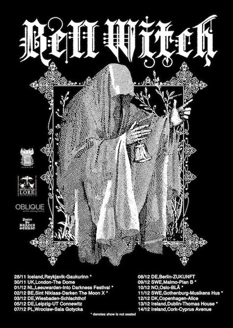 Witch Poster, Bell Witch, Album Art Design, Graphic Poster Art, Music Artwork, Tour Posters, Gig Posters, Tour Dates, Band Posters